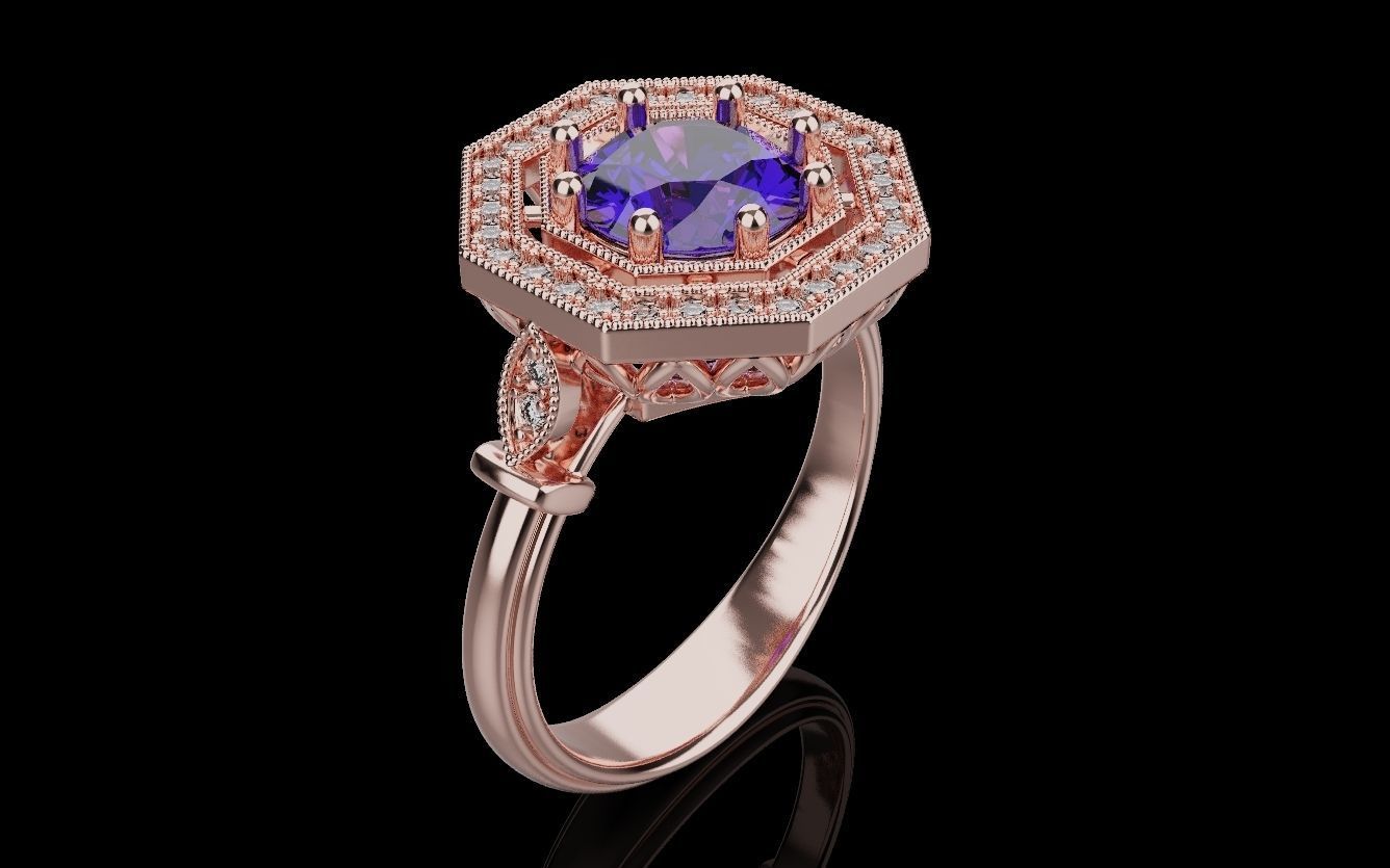 Women Rings 015 3D print model_6