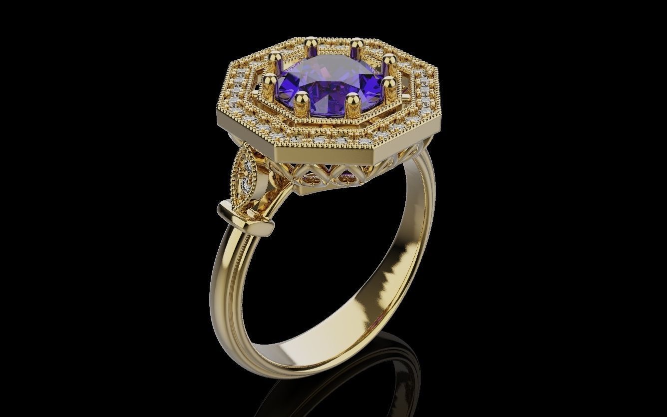 Women Rings 015 3D print model_23