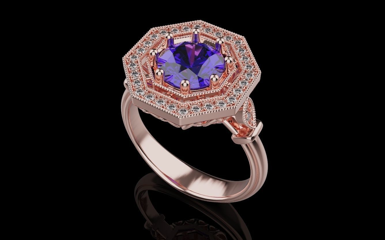 Women Rings 015 3D print model_4