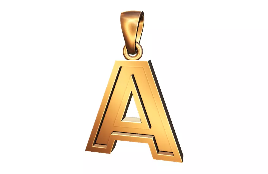 marquee style initial letter A pendant 3D print model