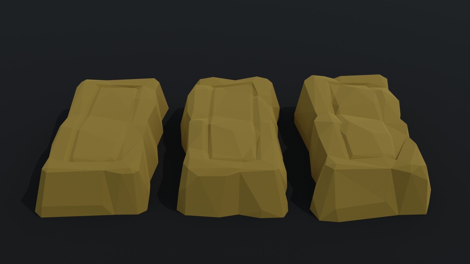 Cartoon fantasy ingots Polygonal Style Low-poly 3D model_4