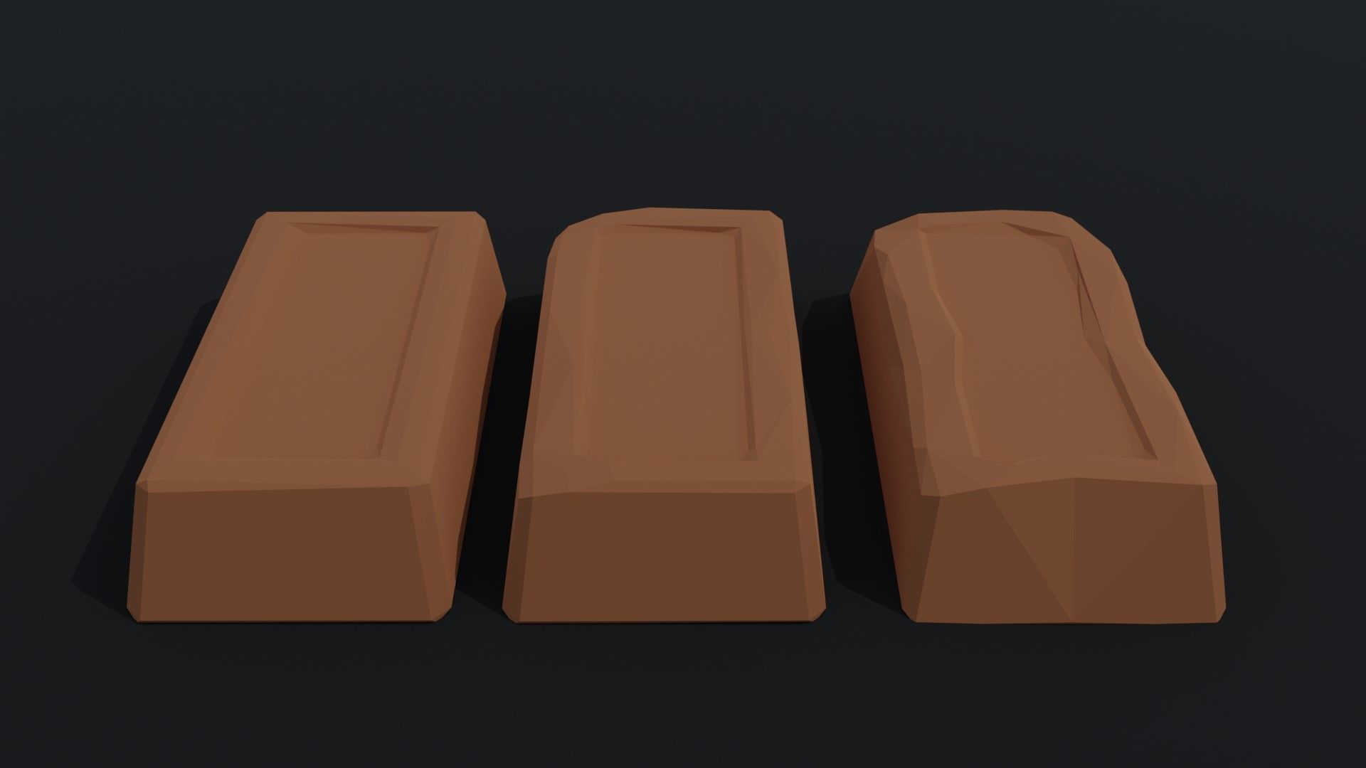 Cartoon fantasy ingots Polygonal Style Low-poly 3D model_3