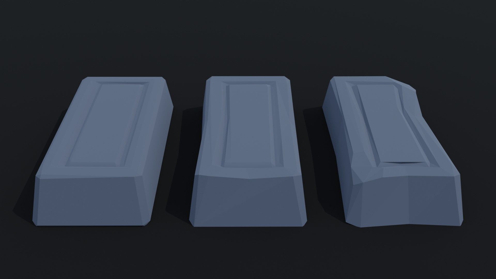 Cartoon fantasy ingots Polygonal Style Low-poly 3D model_2