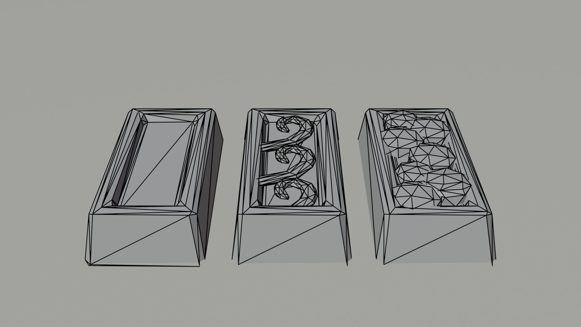 Cartoon fantasy ingots Polygonal Style Low-poly 3D model_11