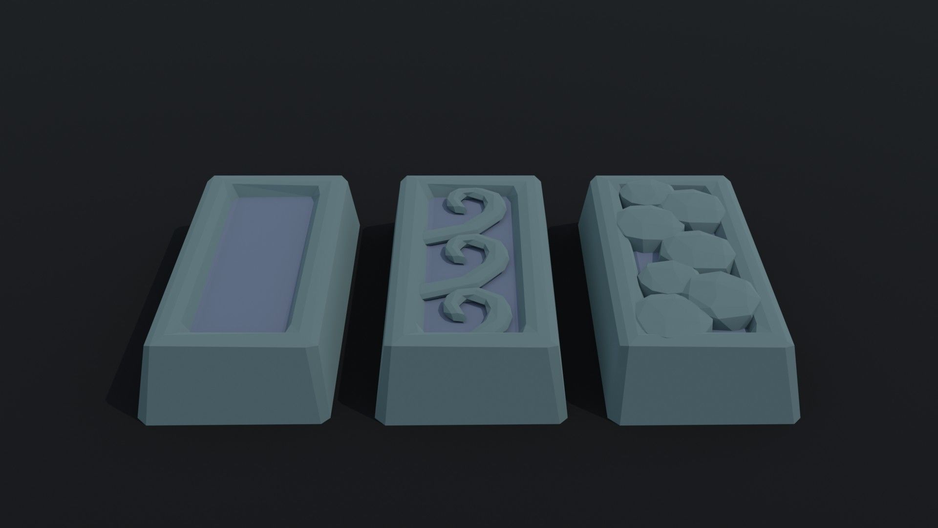 Cartoon fantasy ingots Polygonal Style Low-poly 3D model_6