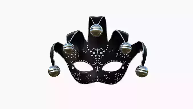 Carnival Mask H01 Black Silver - Costume Character Design Low-poly 3D model
