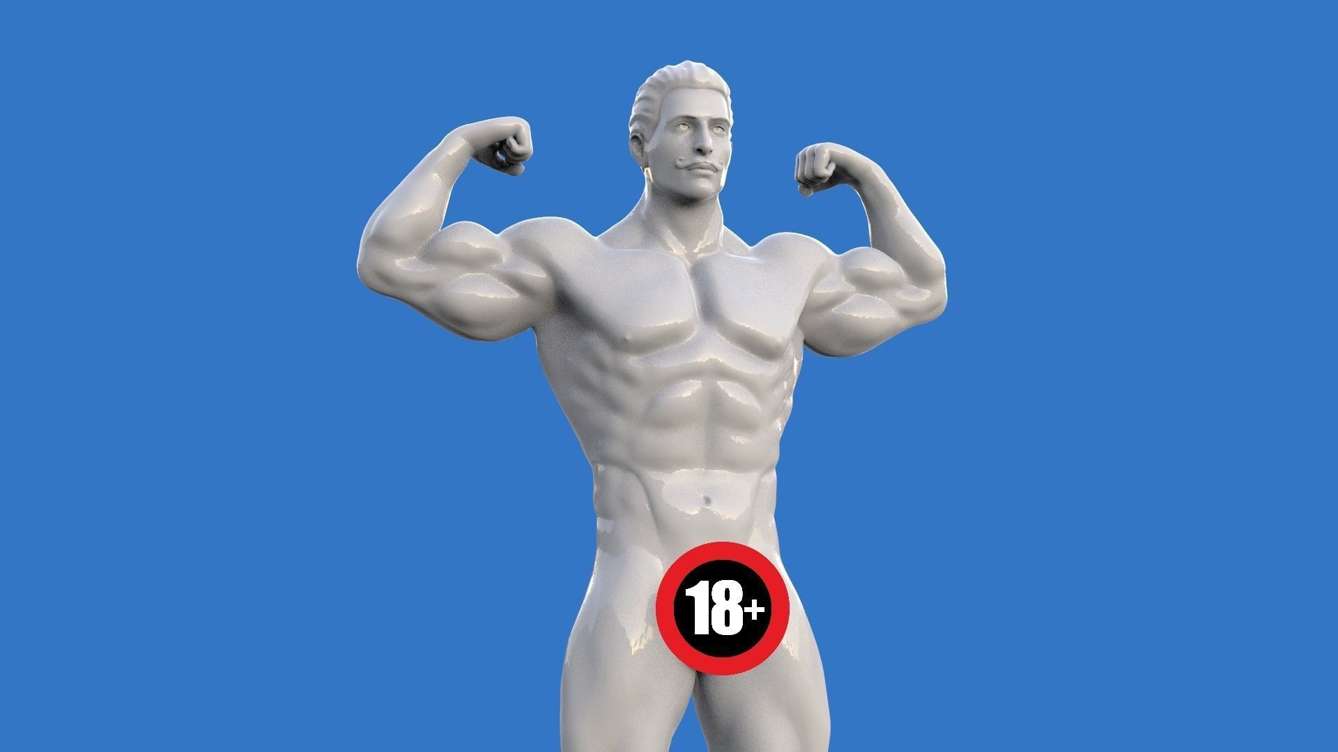Muscular bodybuilder 3D print model_1