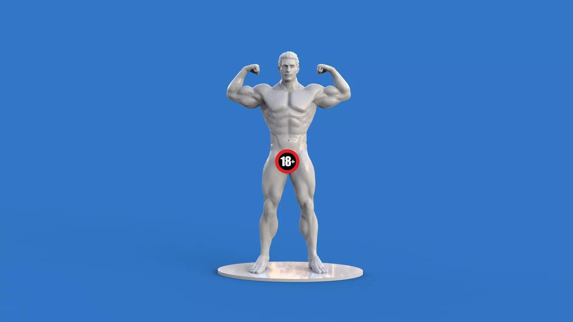 Muscular bodybuilder 3D print model_0