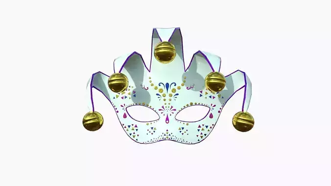 Carnival Mask H04 Colored - Costume Character Design Low-poly 3D model