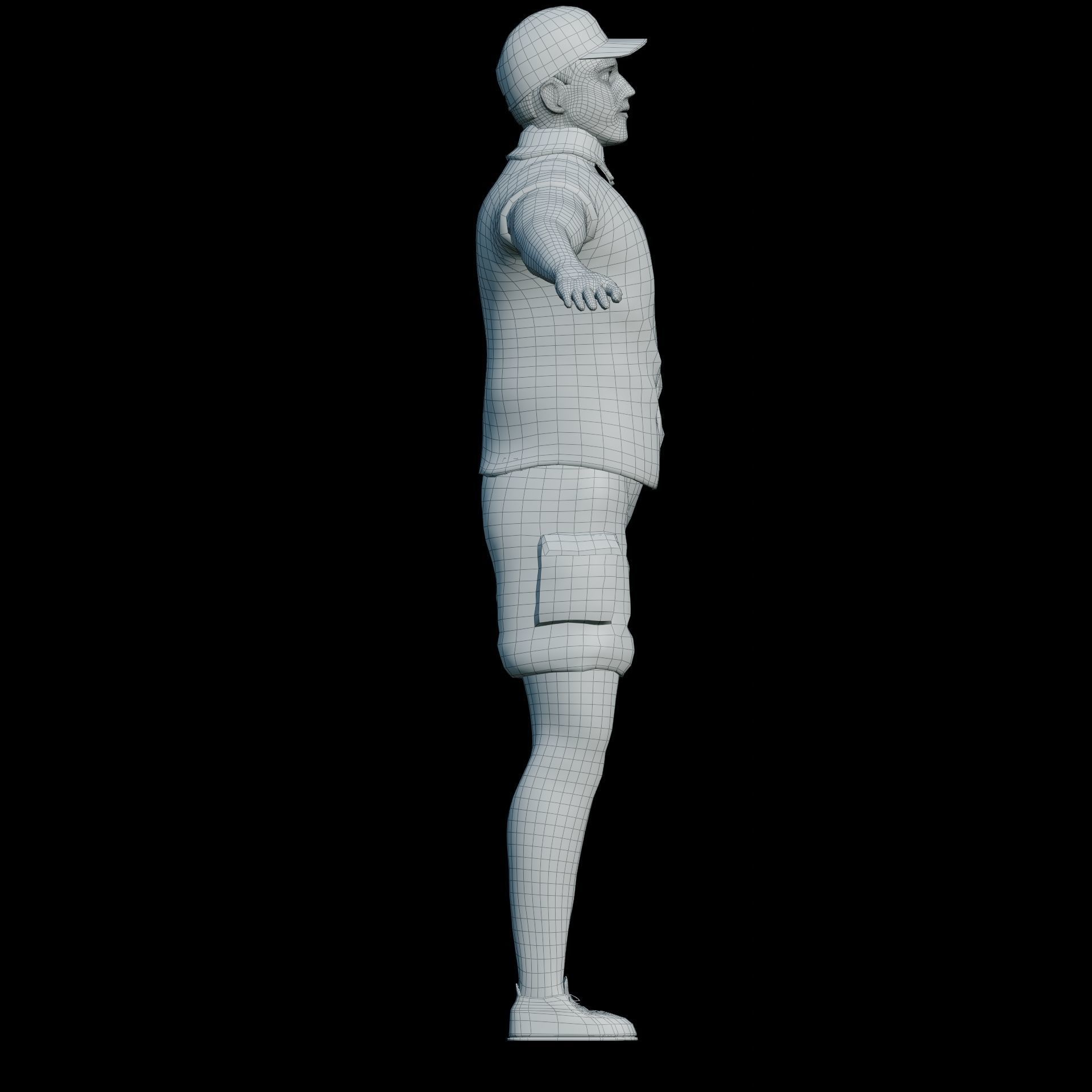 Man Anime Style Free low-poly 3D model_6