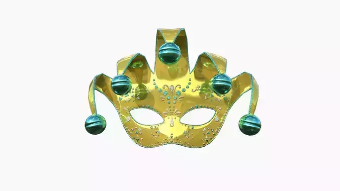 Carnival Mask H05 Golden - Costume Character Design Low-poly 3D model