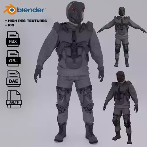 Cyberpunk Character Cyber Hunstman