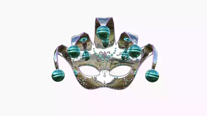 Carnival Mask H06 Silver - Costume Character Design Low-poly 3D model