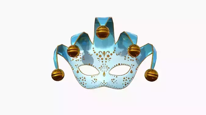 Carnival Mask H07 Blue Orange - Costume Character Design Low-poly 3D model