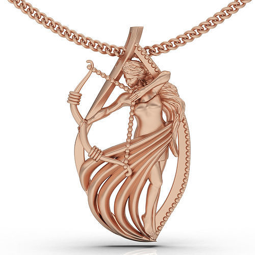Angle pendant silver gold printable jewelry 3D model 3D print model