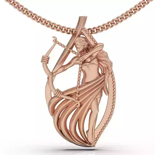 Angle pendant silver gold printable jewelry 3D model