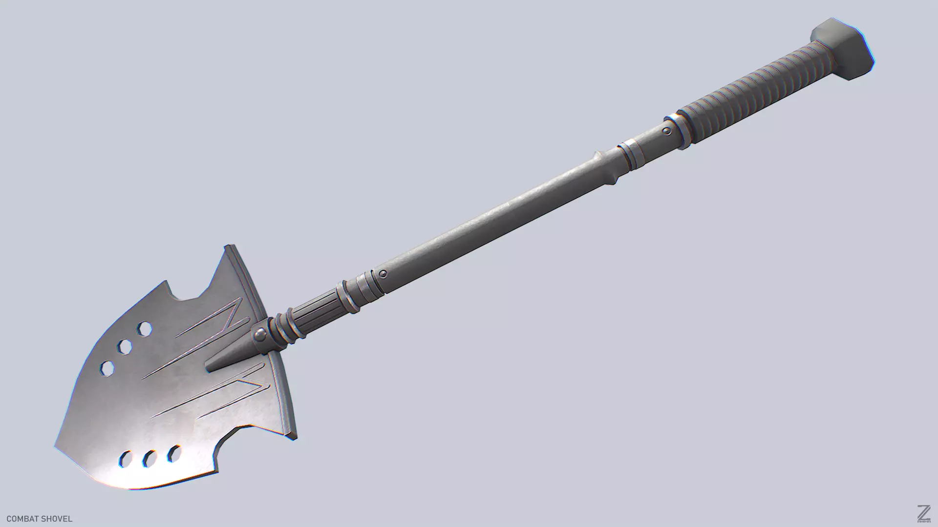 Combat shovel Low-poly 3D model
