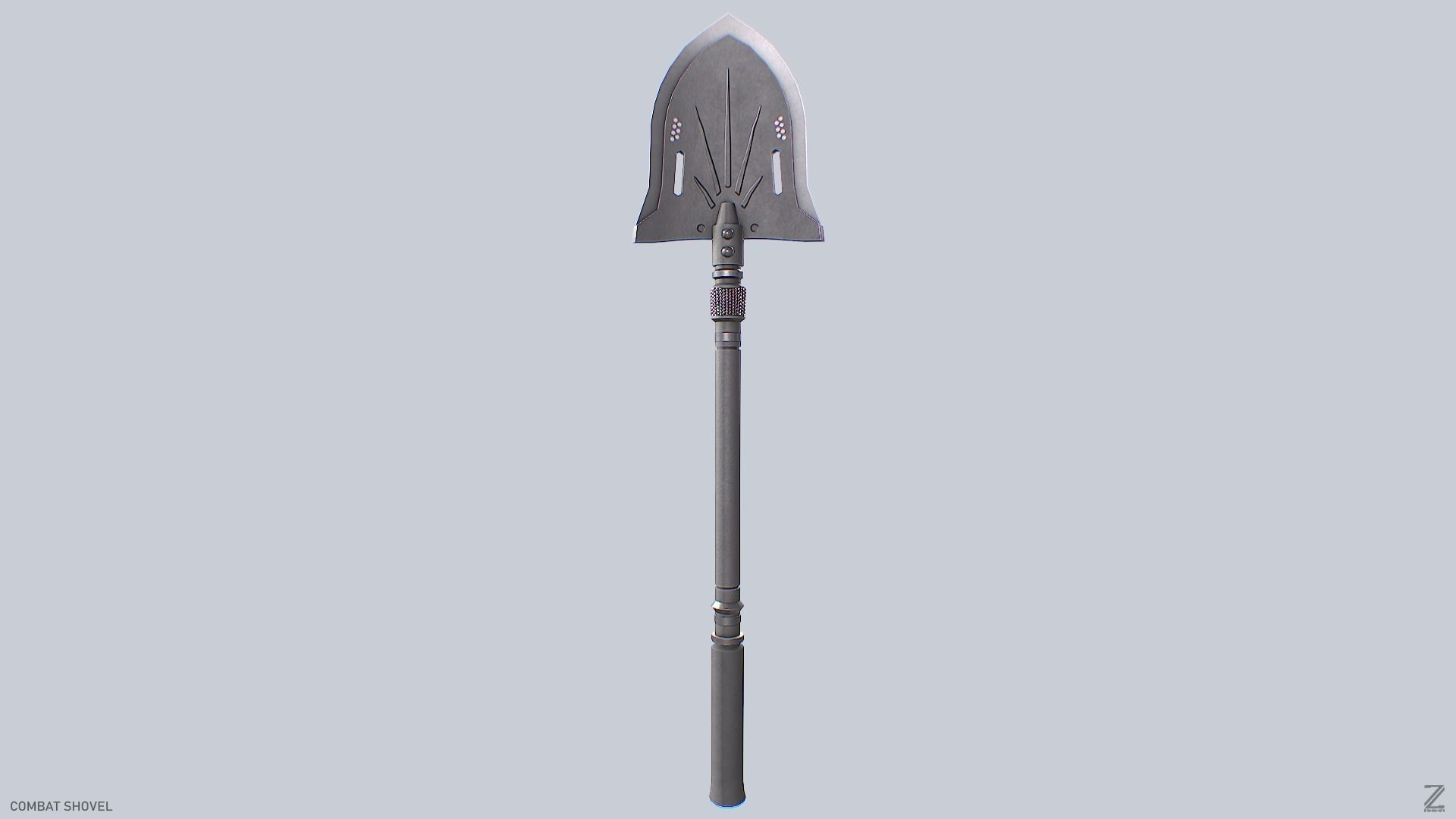 Combat shovel Low-poly 3D model_2