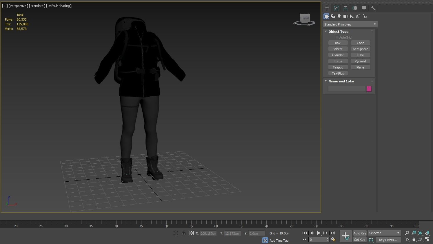 Female Hiking Outfit Low-poly 3D model_4