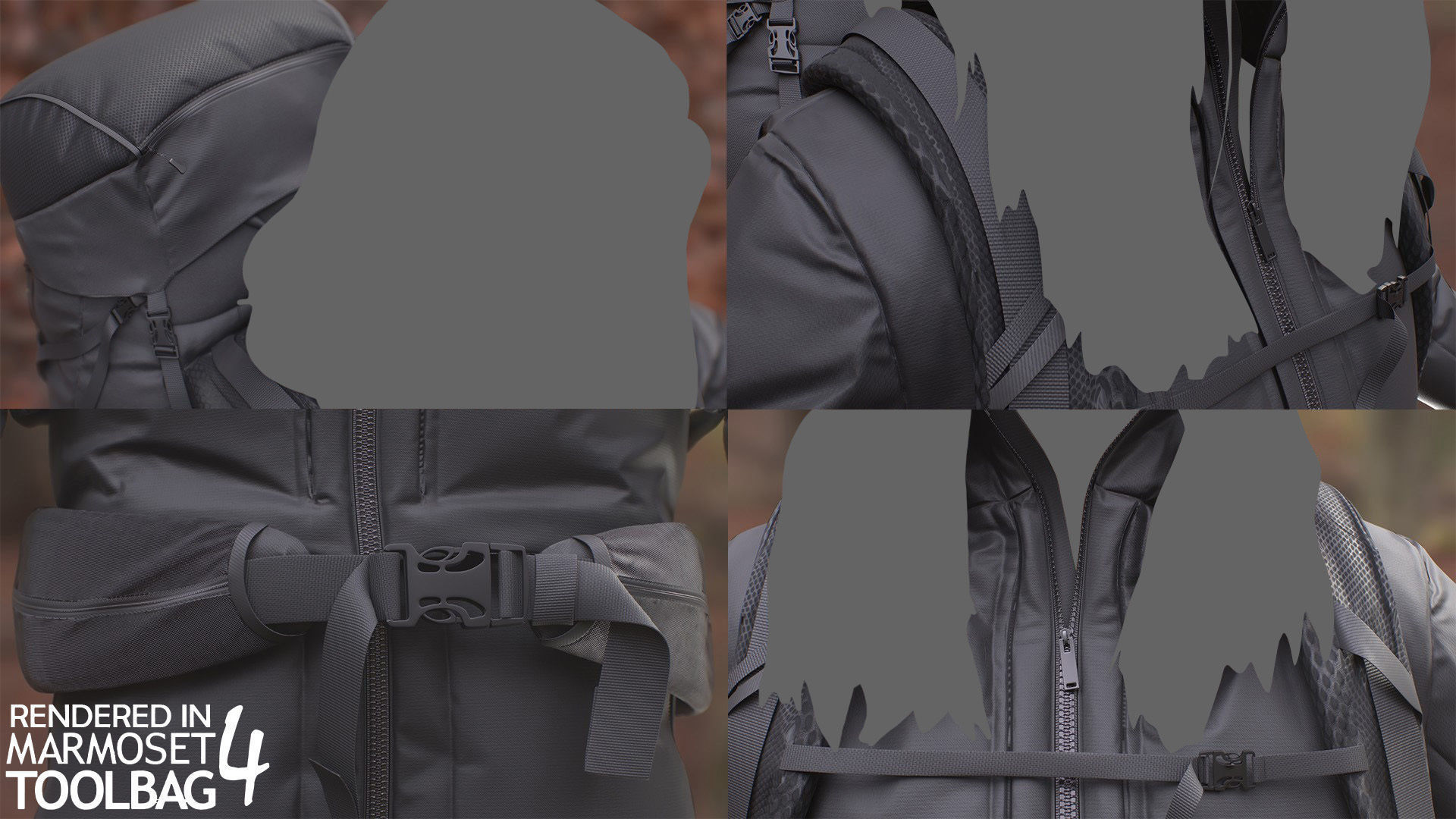 Female Hiking Outfit Low-poly 3D model_6