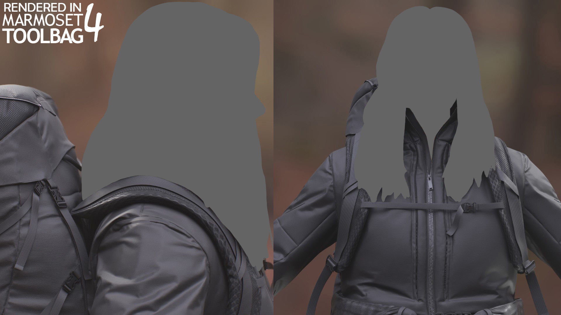 Female Hiking Outfit Low-poly 3D model_8
