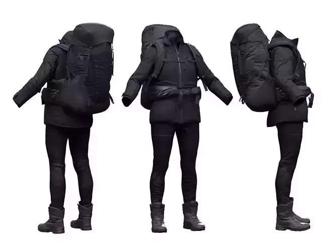 Female Hiking Outfit Low-poly 3D model Female Hiking Outfit Low-poly 3D model