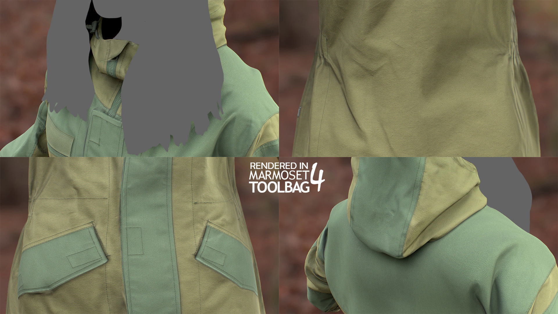 Female Hunting Outfit Low-poly 3D model_7