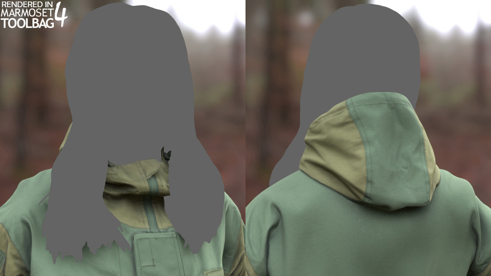 Female Hunting Outfit Low-poly 3D model_5