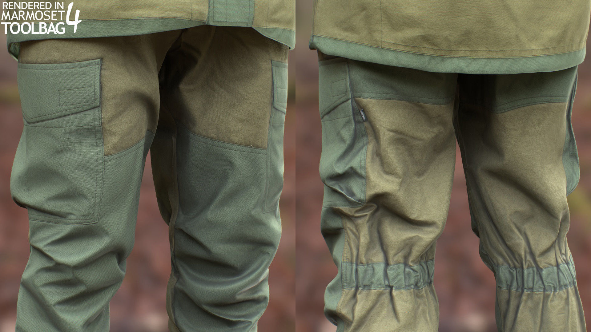 Female Hunting Outfit Low-poly 3D model_6