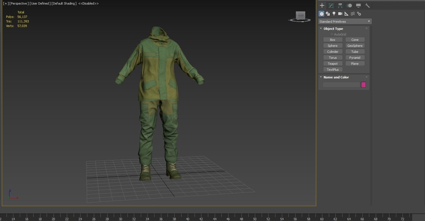 Female Hunting Outfit Low-poly 3D model_4