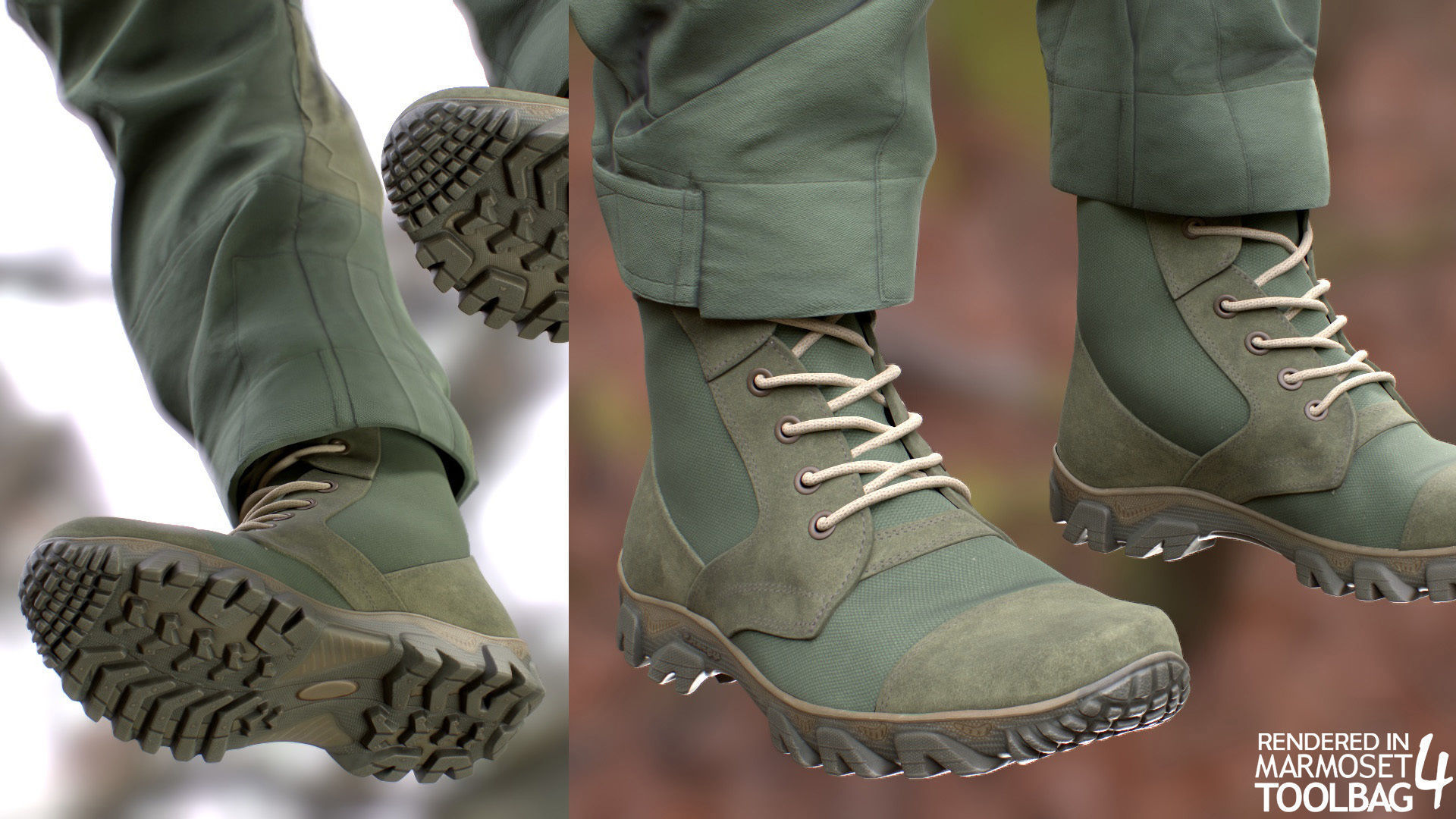 Female Hunting Outfit Low-poly 3D model_8