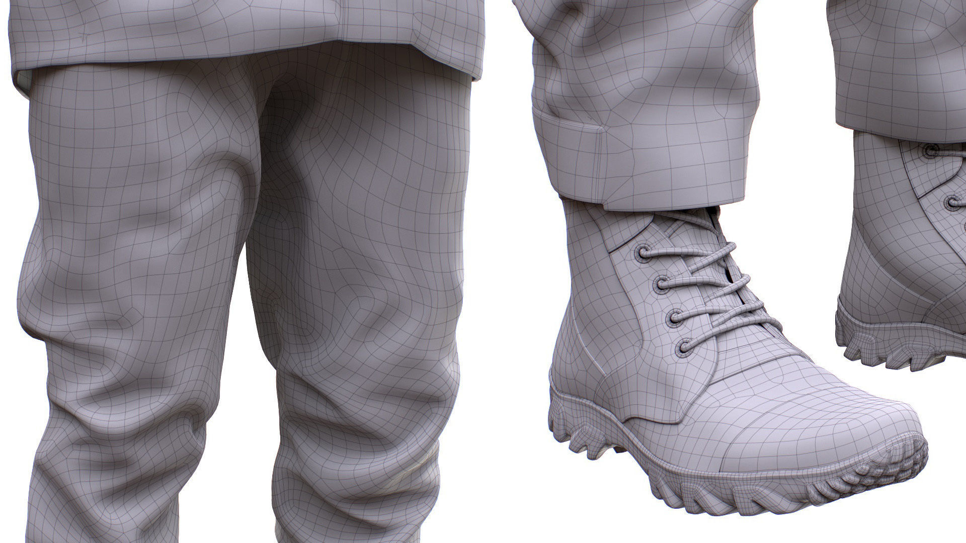 Female Hunting Outfit Low-poly 3D model_9