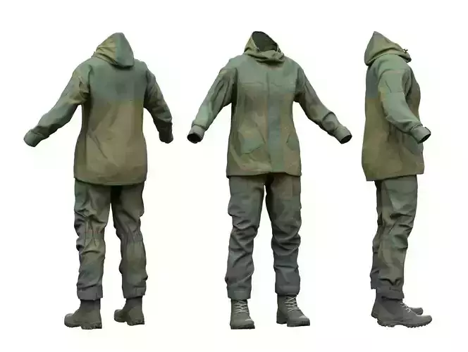 Female Hunting Outfit Low-poly 3D model Female Hunting Outfit Low-poly 3D model