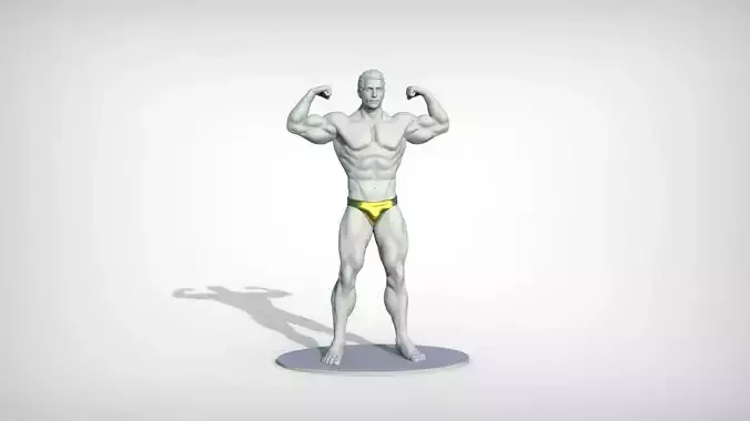 Muscular bodybuilder 3D print model