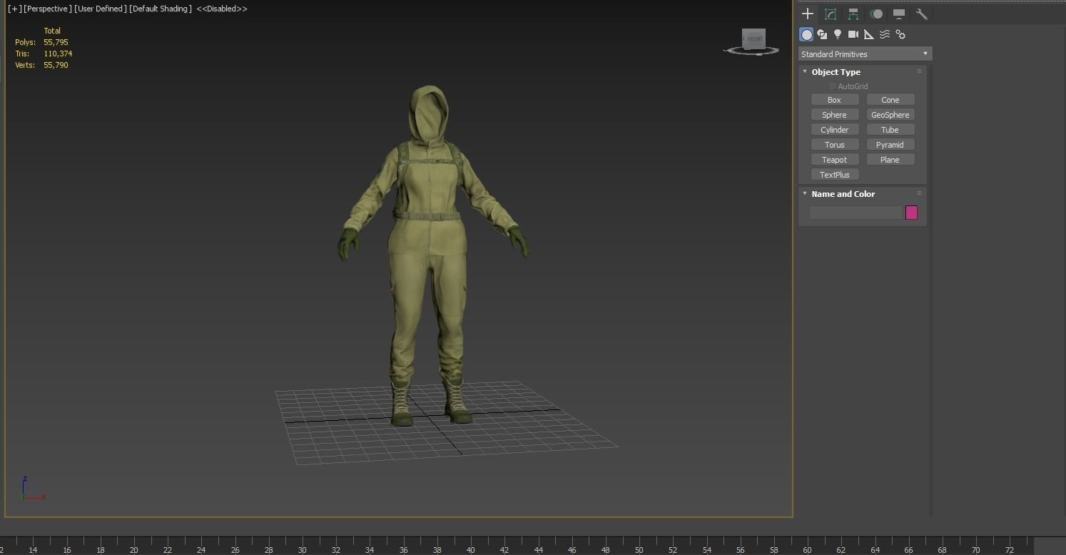 Female Hunting Outfit 2 Low-poly 3D model_4