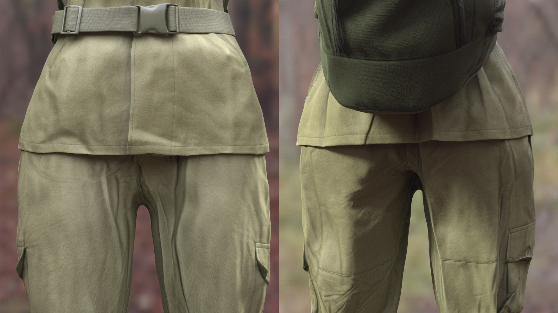 Female Hunting Outfit 2 Low-poly 3D model_8