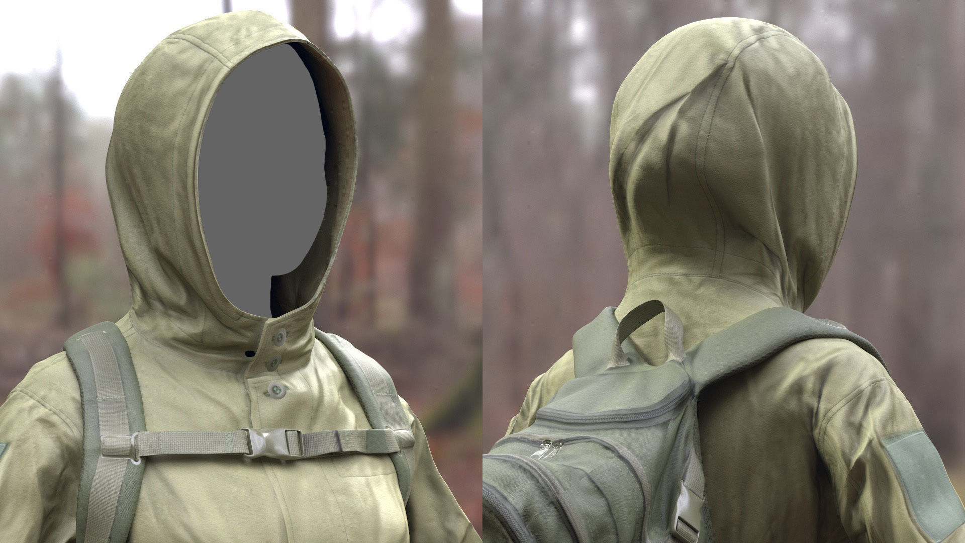 Female Hunting Outfit 2 Low-poly 3D model_10