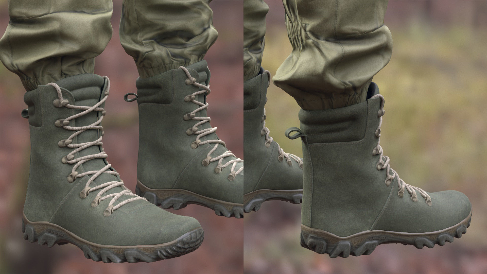 Female Hunting Outfit 2 Low-poly 3D model_7