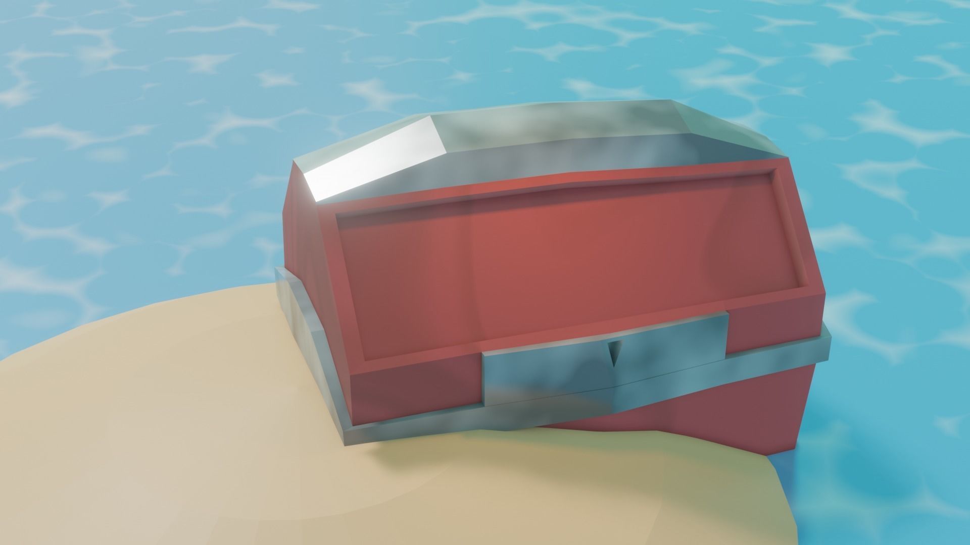 FREE TREASURECHEST 3D MODEL ON A LONELY ISLAND Free 3D model_3