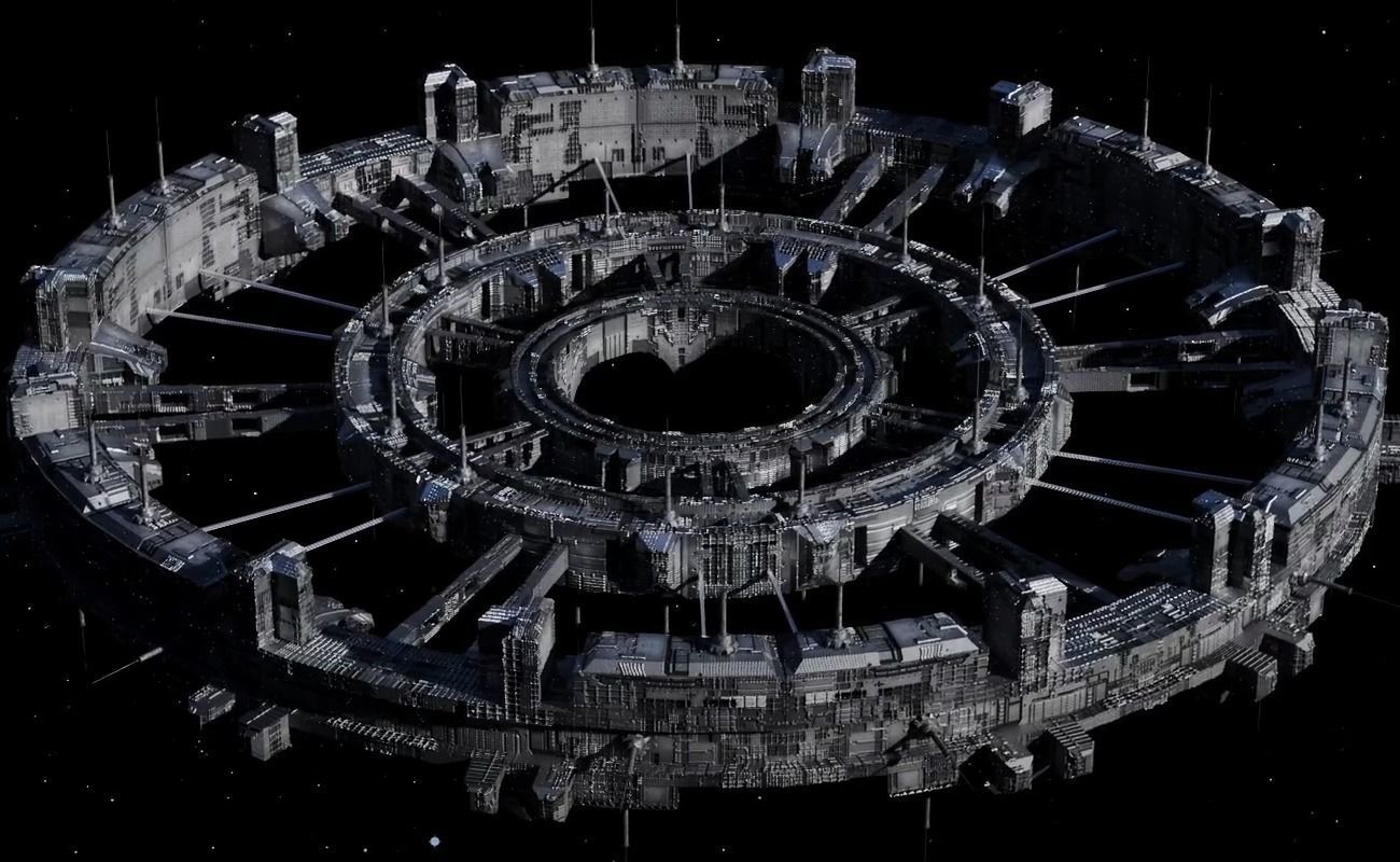 Round Space Station - Sci-Fi Center - Space Base 3D model_2