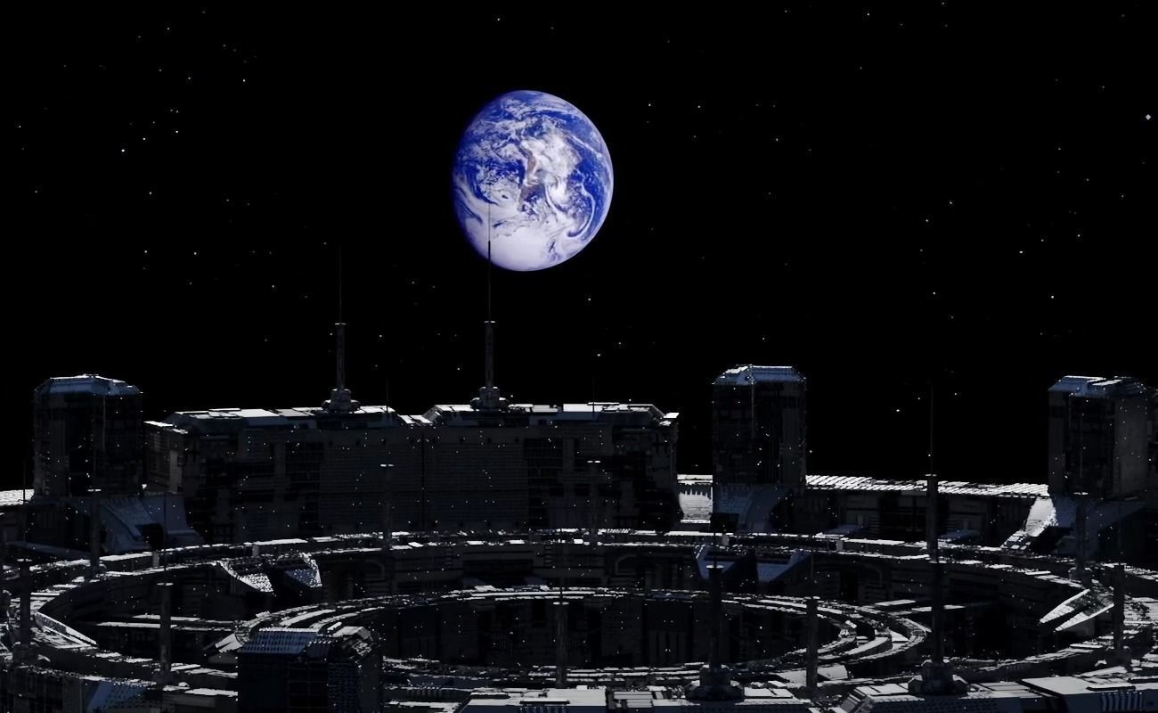 Round Space Station - Sci-Fi Center - Space Base 3D model_5