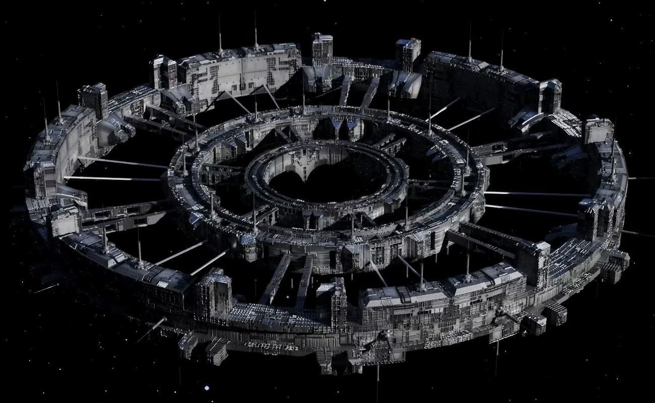 Round Space Station - Sci-Fi Center - Space Base 3D model_3