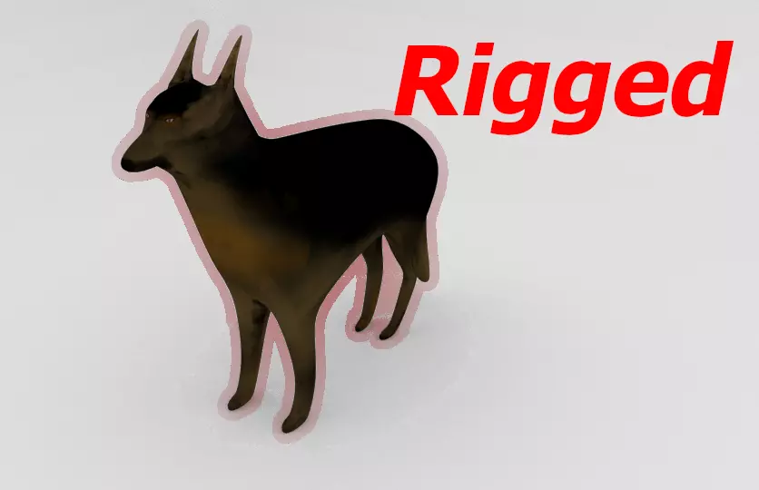 Low Poly Dog Low-poly 3D model_0