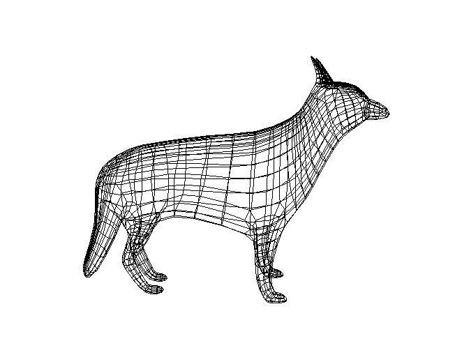 Low Poly Dog Low-poly 3D model_4