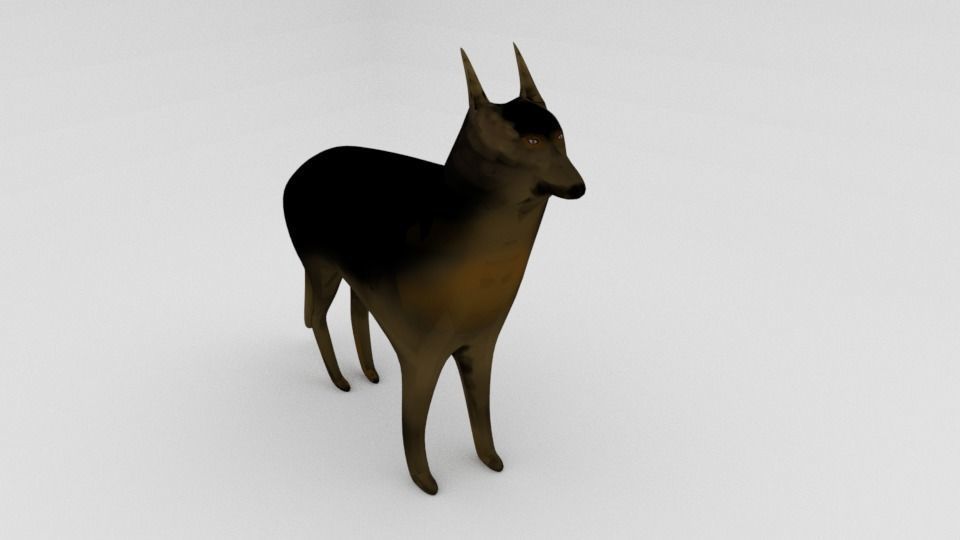 Low Poly Dog Low-poly 3D model_3