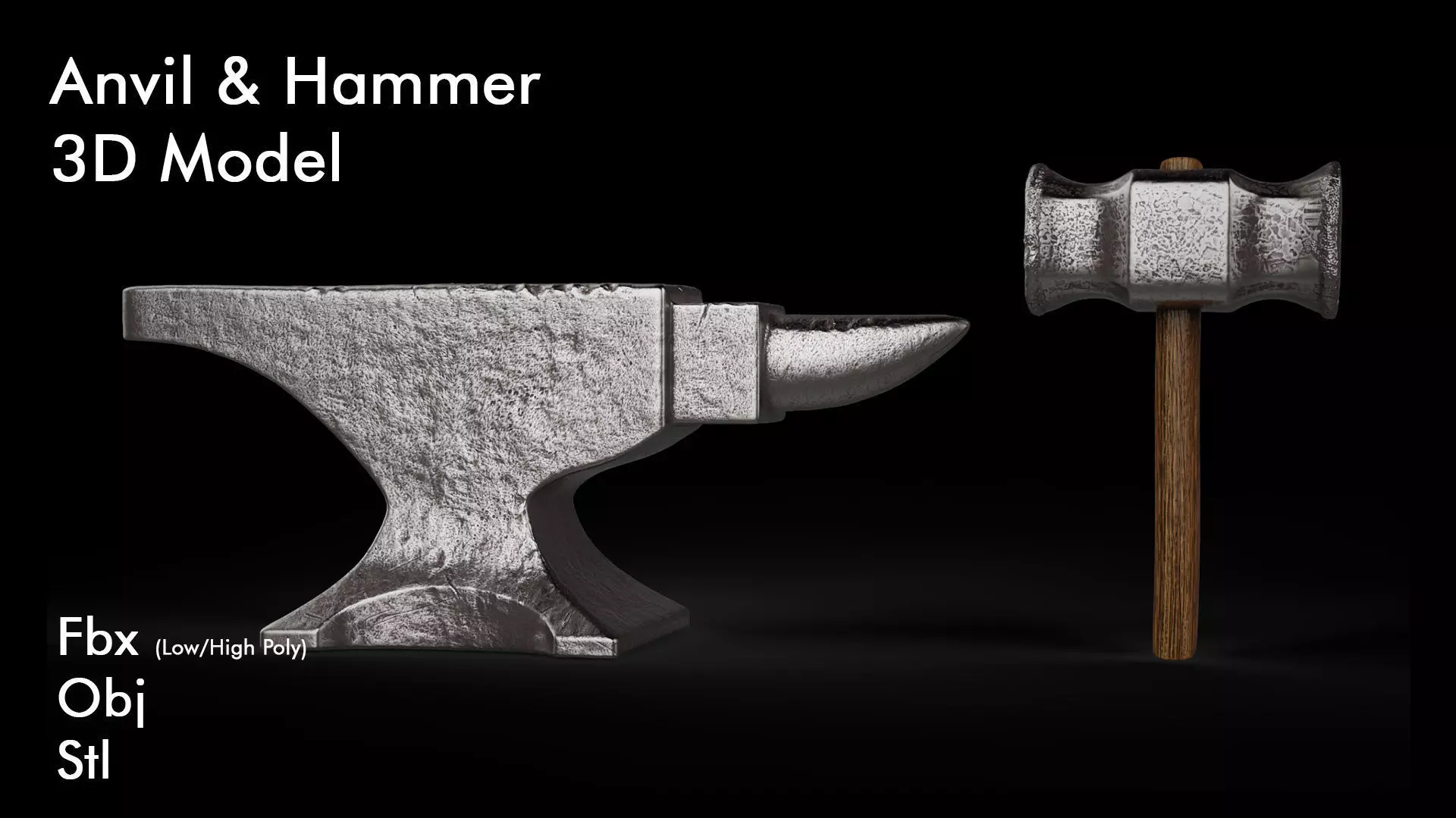 Anvil and Hammer 3D print model_0