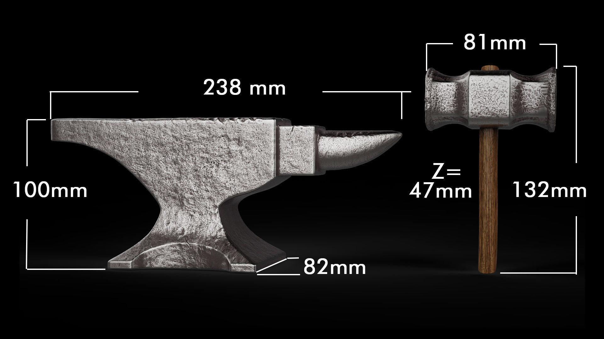 Anvil and Hammer 3D print model_1