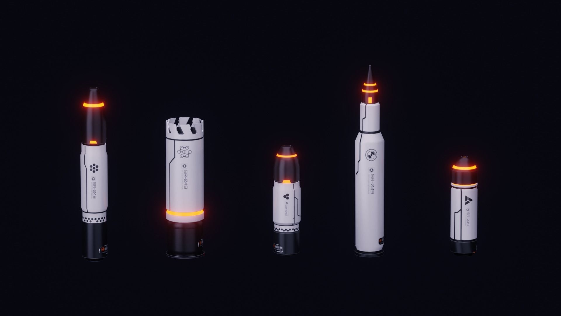 Scifi Weapons Collections Low-poly 3D model_7