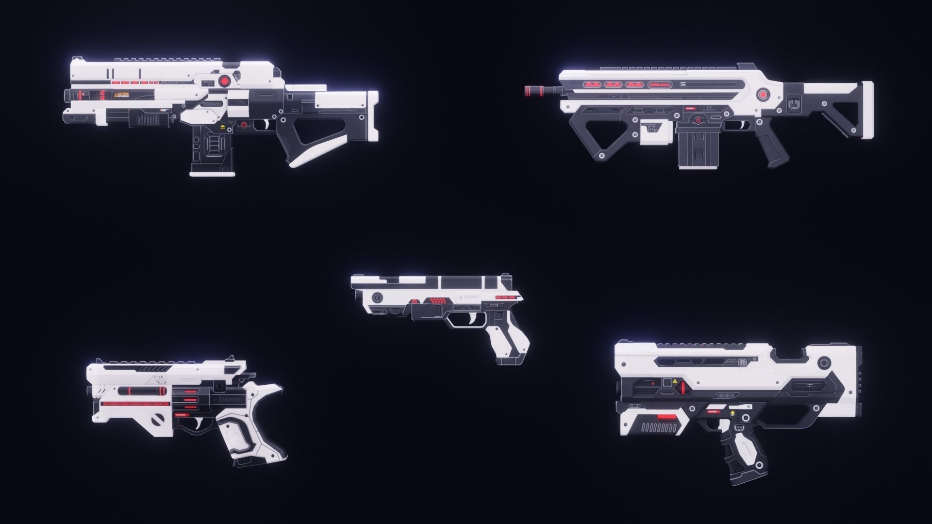 Scifi Weapons Collections Low-poly 3D model_14