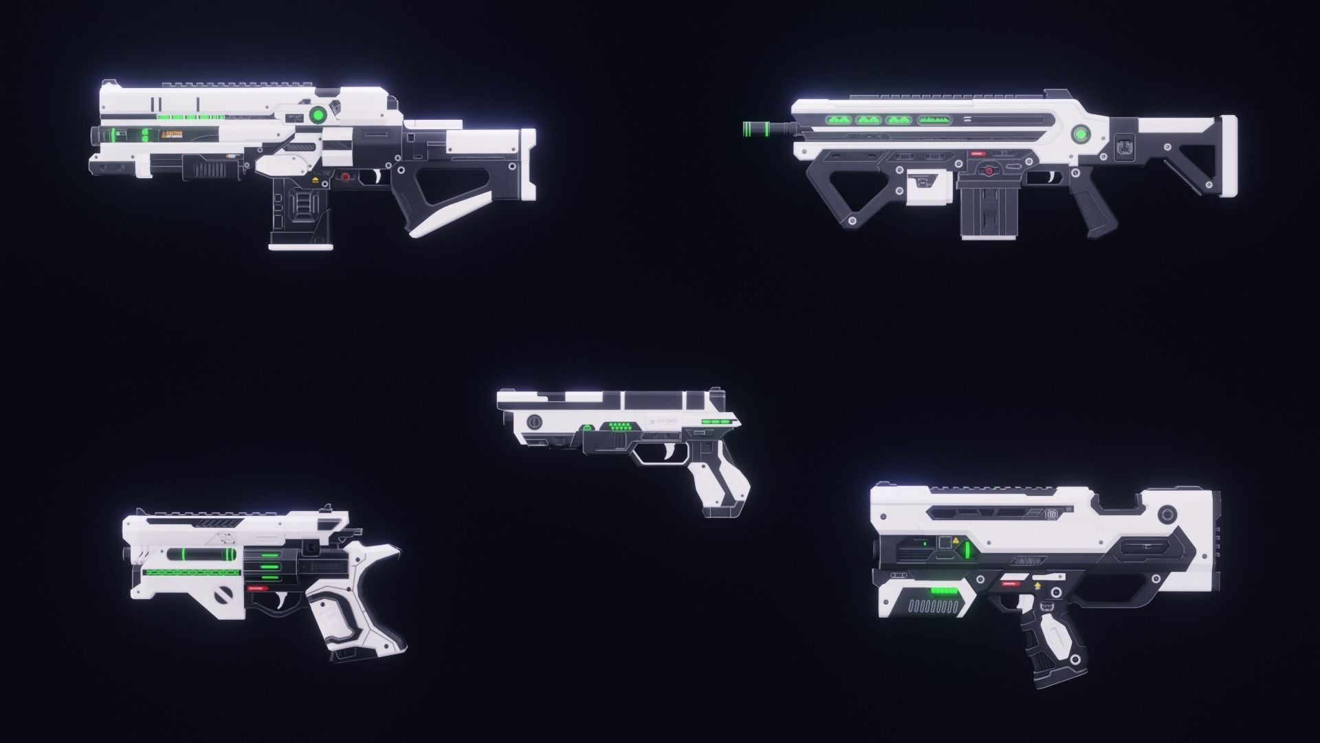 Scifi Weapons Collections Low-poly 3D model_18